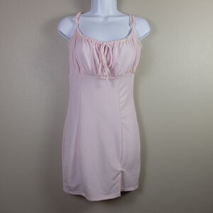 Streetwear Society Pink Tie-Front Mini Dress Size Small